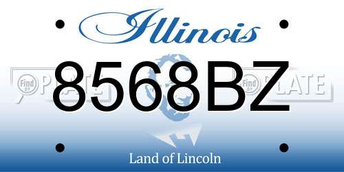 8568BZ Illinois License Plate