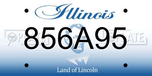 856A95 Illinois License Plate