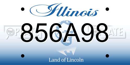 856A98 Illinois License Plate