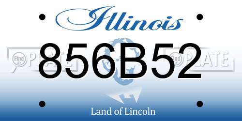 856B52 Illinois License Plate