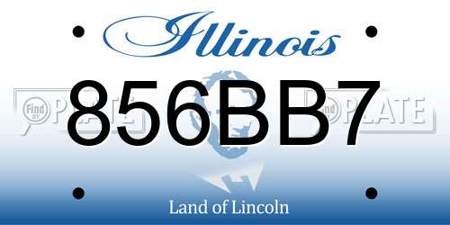 856BB7 Illinois License Plate