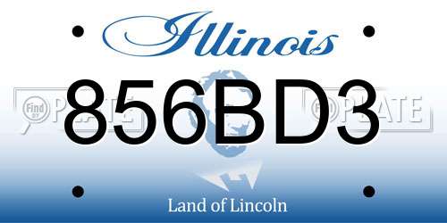 856BD3 Illinois License Plate