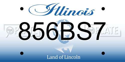 856BS7 Illinois License Plate