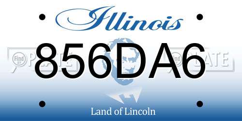 856DA6 Illinois License Plate