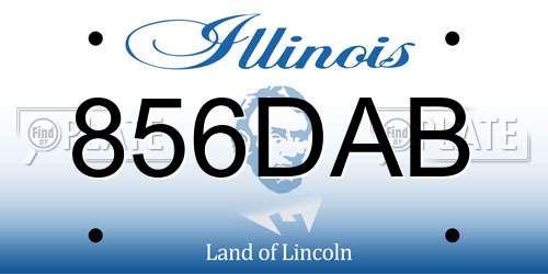 856DAB Illinois License Plate
