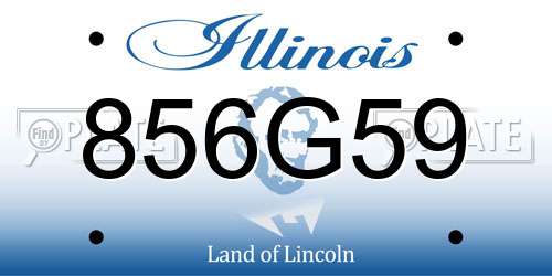856G59 Illinois License Plate
