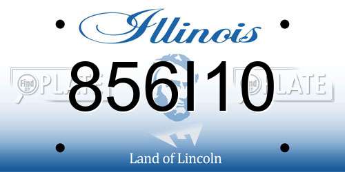 856I10 Illinois License Plate
