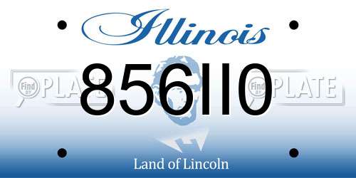 856II0 Illinois License Plate