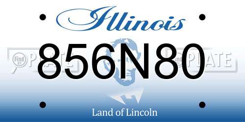 856N80 Illinois License Plate