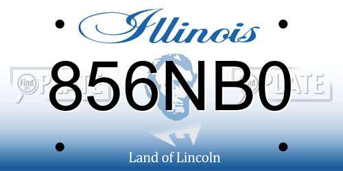 856NB0 Illinois License Plate