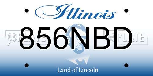 856NBD Illinois License Plate