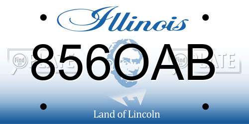 856OAB Illinois License Plate