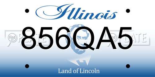 856QA5 Illinois License Plate