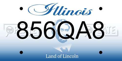 856QA8 Illinois License Plate