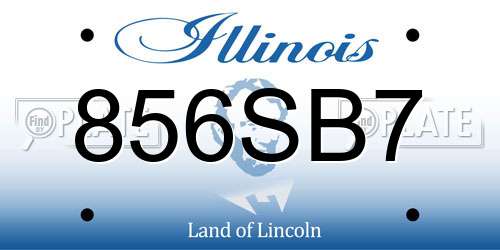 856SB7 Illinois License Plate