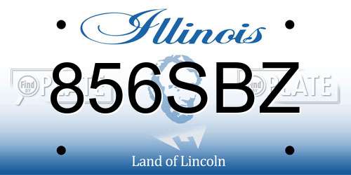 856SBZ Illinois License Plate