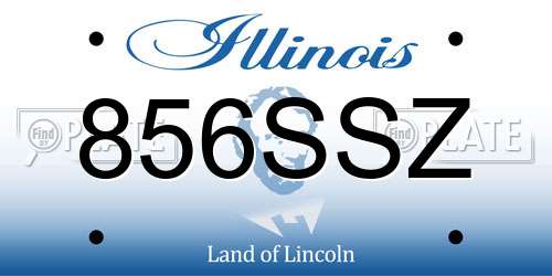 856SSZ Illinois License Plate