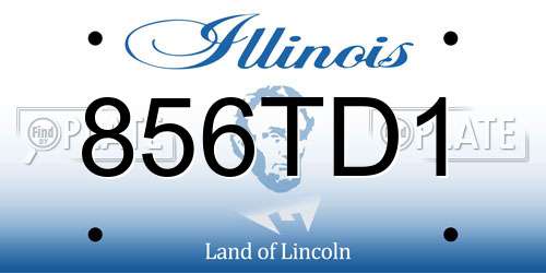 856TD1 Illinois License Plate