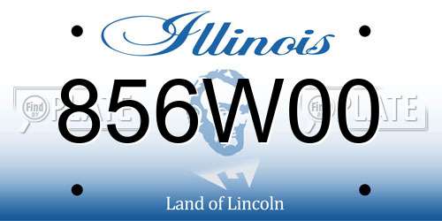 856W00 Illinois License Plate