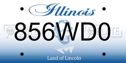 856WD0 Illinois License Plate
