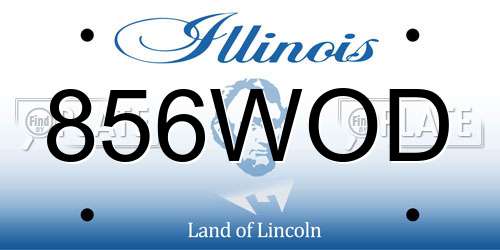 856WOD Illinois License Plate