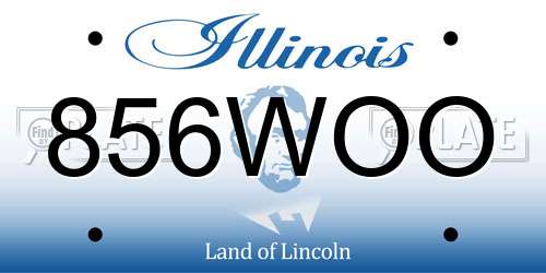 856WOO Illinois License Plate