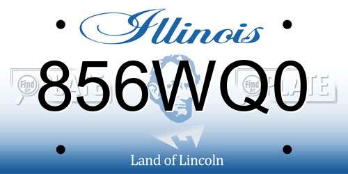 856WQ0 Illinois License Plate