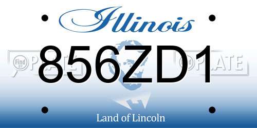856ZD1 Illinois License Plate