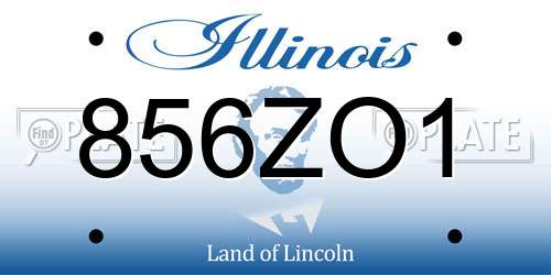 856ZO1 Illinois License Plate