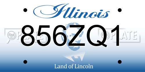 856ZQ1 Illinois License Plate