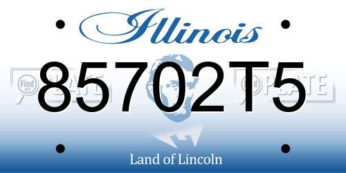 85702T5 Illinois License Plate