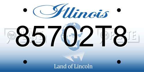 85702T8 Illinois License Plate