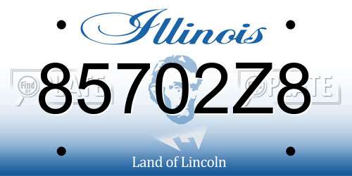 85702Z8 Illinois License Plate
