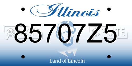 85707Z5 Illinois License Plate