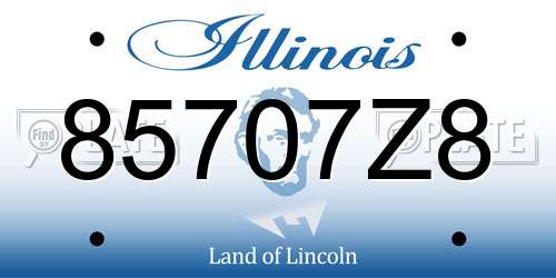85707Z8 Illinois License Plate