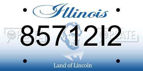 85712I2 Illinois License Plate
