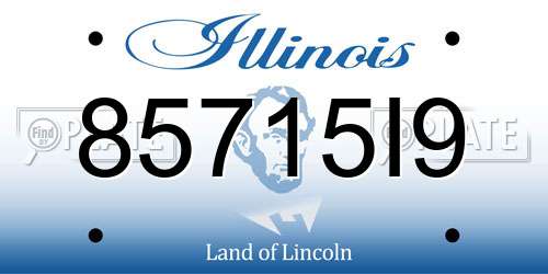 85715I9 Illinois License Plate