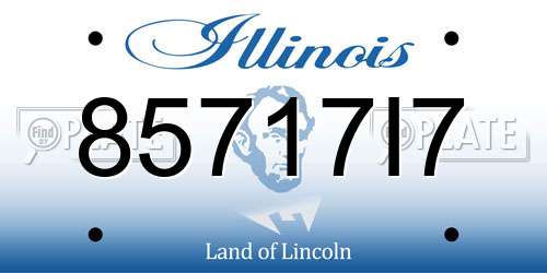 85717I7 Illinois License Plate