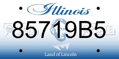 85719B5 Illinois License Plate