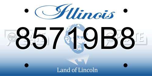 85719B8 Illinois License Plate