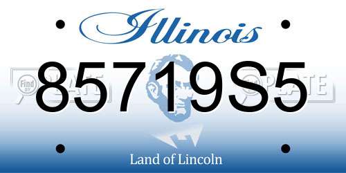 85719S5 Illinois License Plate