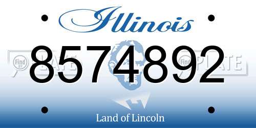 8574892 Illinois License Plate