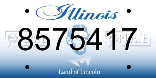 8575417 Illinois License Plate