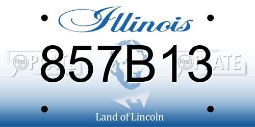 857B13 Illinois License Plate