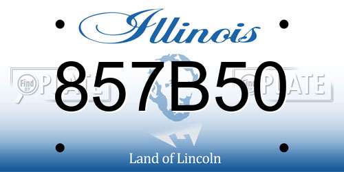857B50 Illinois License Plate