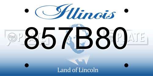 857B80 Illinois License Plate