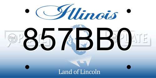 857BB0 Illinois License Plate