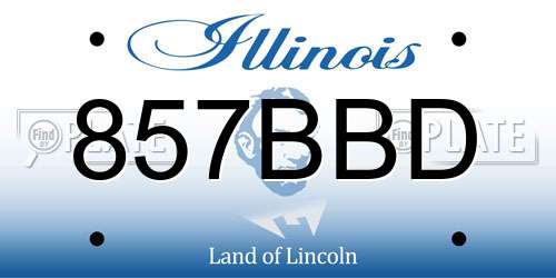 857BBD Illinois License Plate