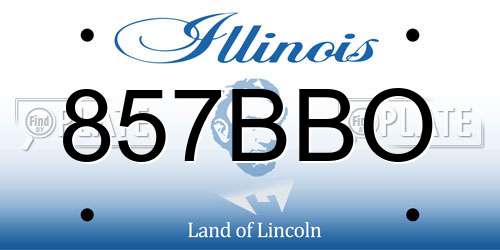 857BBO Illinois License Plate
