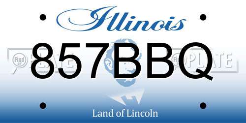 857BBQ Illinois License Plate